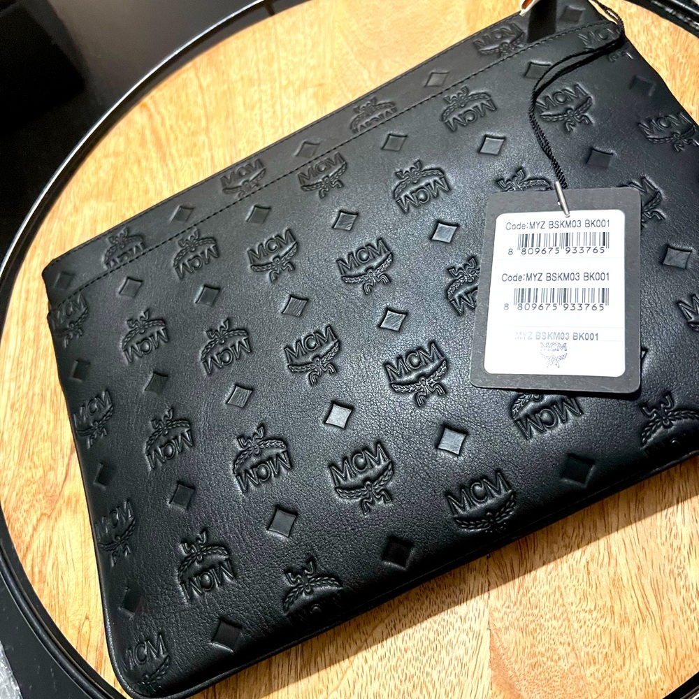 MCM Klara Embossed Leather Crossbody